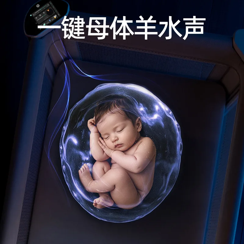 Cool Doudding Cloud Deep Sleep Baby Crib Folding Movable Splicing Queen Bed Crib for Newborn Nursery