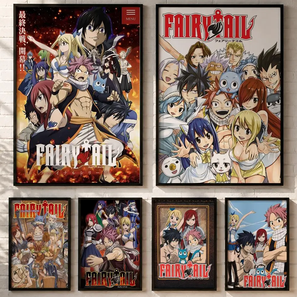 Fairy Tail Anime Poster HD poster wall art self-stick no-residue for home cafe office great gift