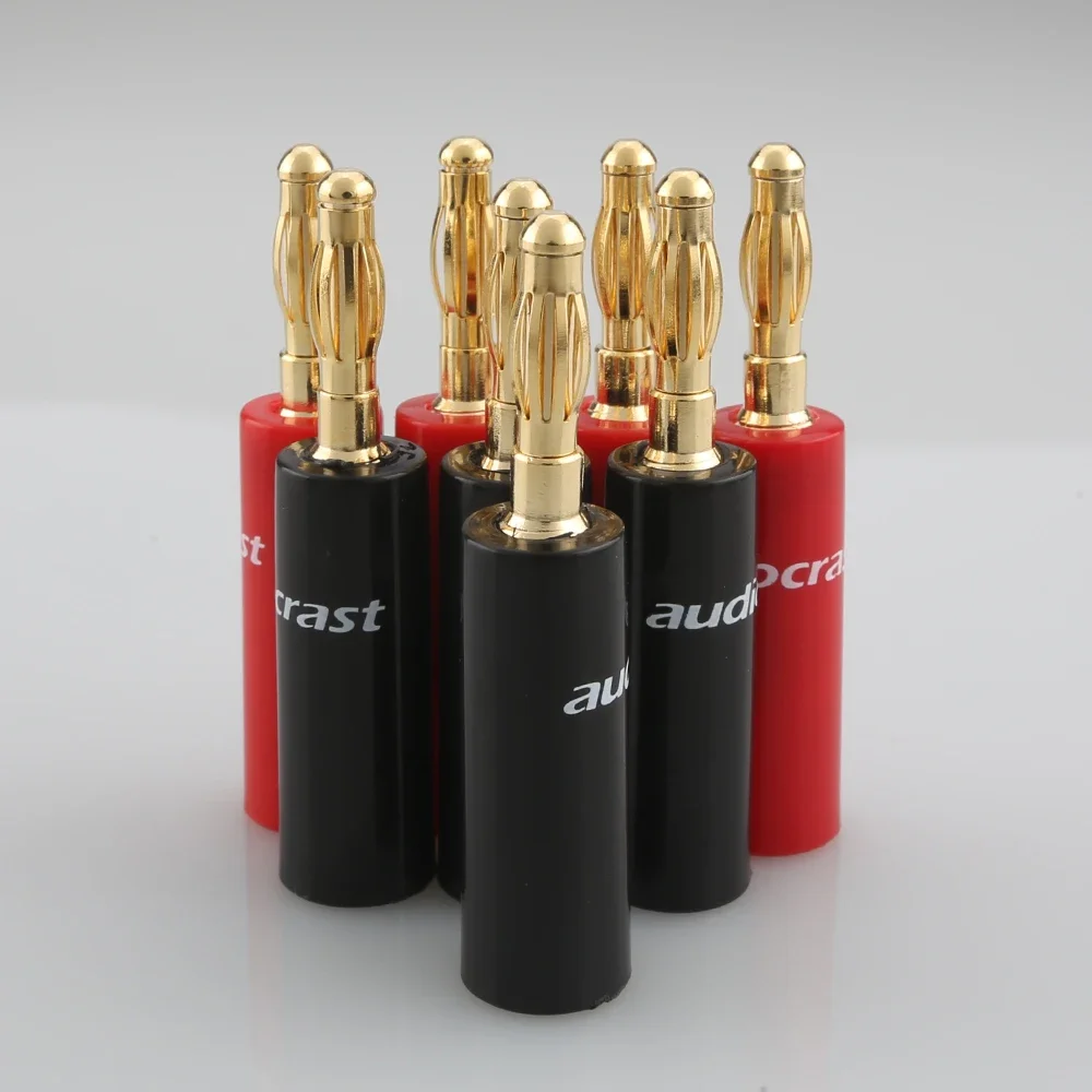 16 قطعة موصل الموز 24 كيلو مطلية بالذهب 4 مللي متر الموز التوصيل موصل كابل مكبر الصوت hifi