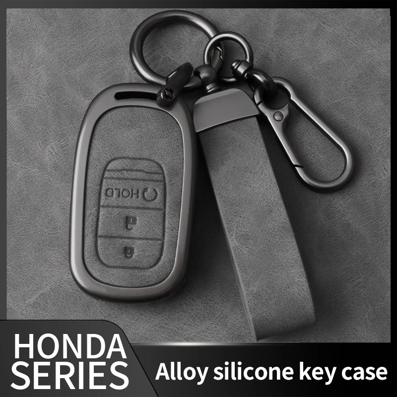 Zinc Alloy Leather Car Key Case for Honda Civic SI CRV CR-V HR-V Accord Vezel Pilot Sport EX Freed Car Key Cover Accessories