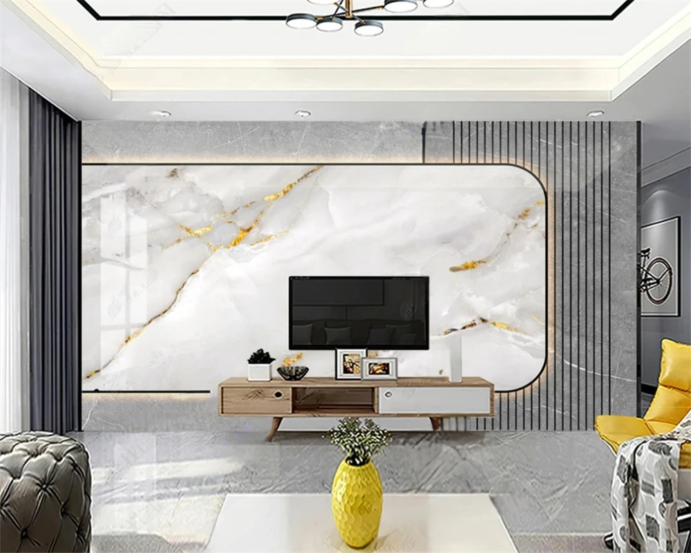 beibehang Customized modern minimalist new Nordic advanced gray suspended marble background papel de parede wallpaper