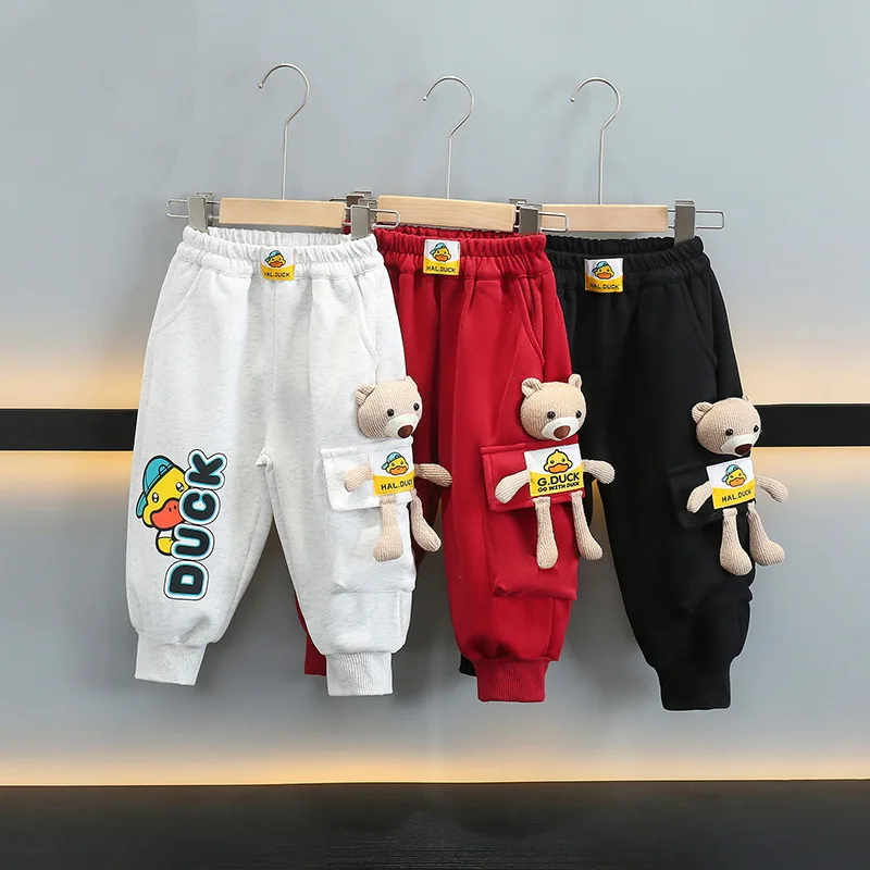 

2024 Spring Autumn New Children's Long Pants Cartoon Sweatpants for Boys Sports Trouser Kids Cargo Pants 2-10 Years