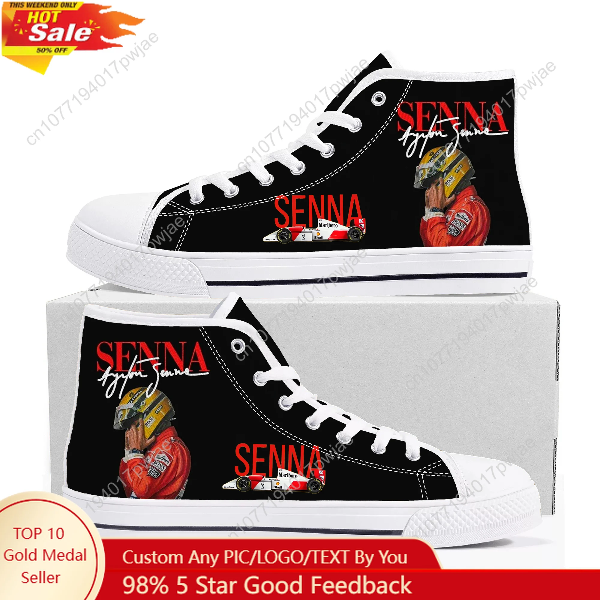 

Ayrton Senna racing graphics High Top High Quality Sneakers Mens Womens Lightweight Canvas Sneaker Ghana Casual Custom Shoes