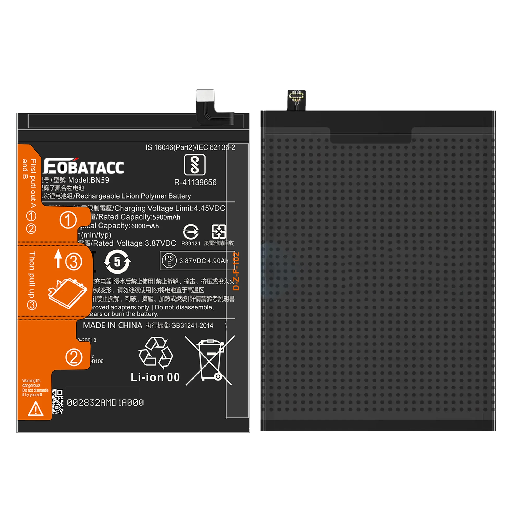 2026 YEARS EOTABACC 100% New Original Battery BN59 6000mAh For XIAOMI Note 10 4G/NOTE 10S/POCO M5S Battery +Tools image 2