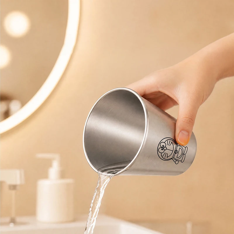 Kawaii Doraemon Edelstahlbecher 350 ml, tragbarer Kaffeebecher, schlichter Metallwasserbecher für Zuhause, Büro, den täglichen Gebrauch, perfektes Geschenk für Fans – Detail 6