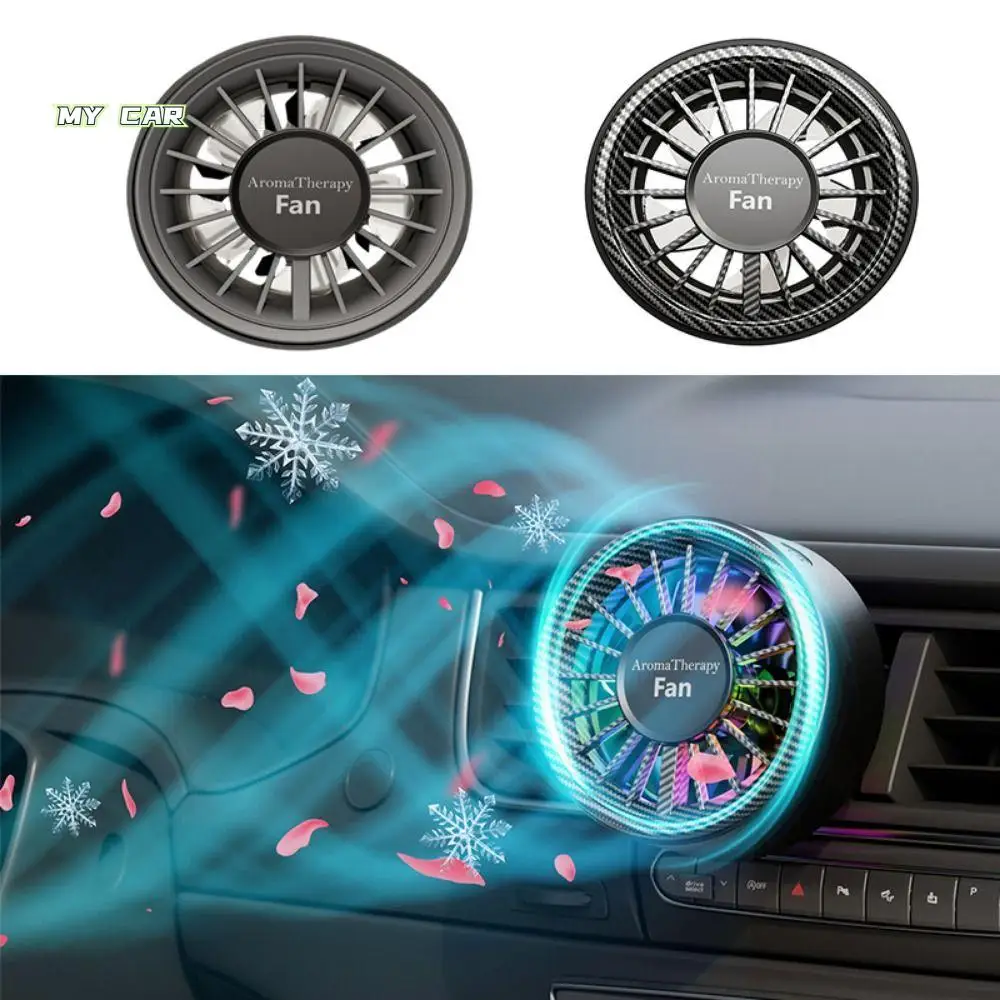 

3 IN 1 Car Atmosphere Fan Stereoscopic Rotation USB Car Outlet Fan 3 Speeds Adjustable with Clip Car Diffuser Fan