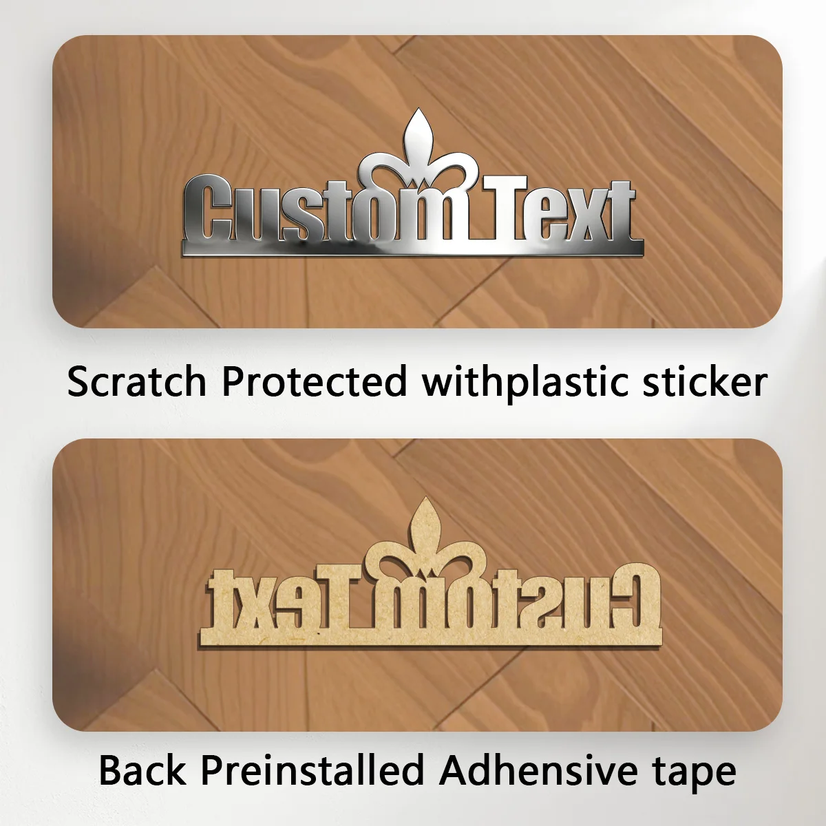 الخط الكلاسيكي شيك كراون المعادن سيارة التصميم الجسم الجانب ملصقات التخصيص شارة الشعار شعار دراجة نارية مقاوم للماء الملحقات