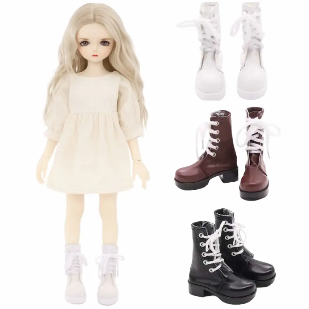 

Girls Gift Retro Brown Doll Boots Leather Shoes Trendy Cute 60cm Doll Shoes Mini Shoes Casual Wearing Doll Long Boots DIY Toy