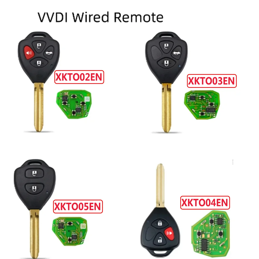 4/9/20pcs Xhorse Wire Remote Key XKTO02EN XKTO03EN XKTO04EN XKTO05EN Universal VVDI Car Remote Control For Toyota Car Key