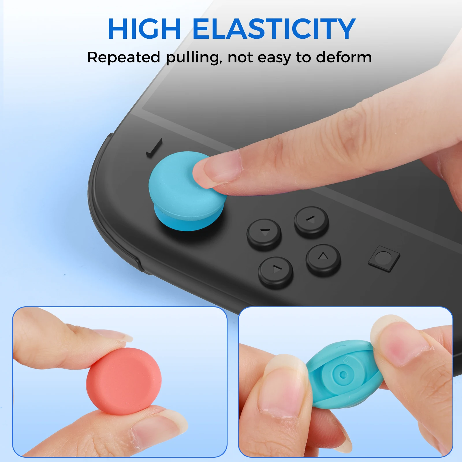 llNE Dual-height Silicone Joystick Caps for Switch 2 /  High-Quality Silicone，Precise Molding ，Comfortable Grip  ，Protects the J