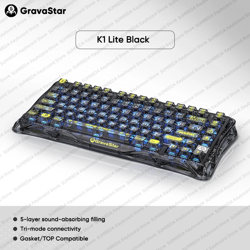 GravaStar M1 M2 Draadloze Muis Mercury K1 Toetsenbord Magnesiumlegering Hol ontwerp Bluetooth 2.4G Bedraad RGB Gaming PC Accessoires