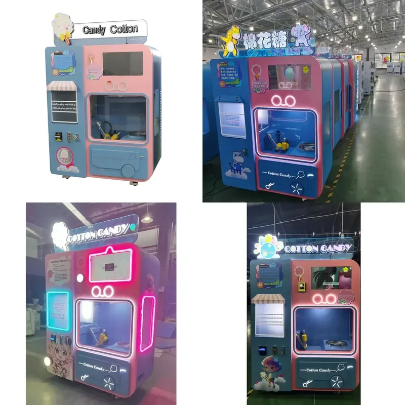 Automatic Premium Cotton Candy Machine Supports QR Code App Payments Brand New Condition