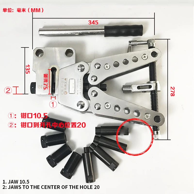 Angle Puncher Hydraulic Mechanical Punching Machine Cross-arm Drilling Tower Angle Punch Hole Machine Punching Tools CKJ-21