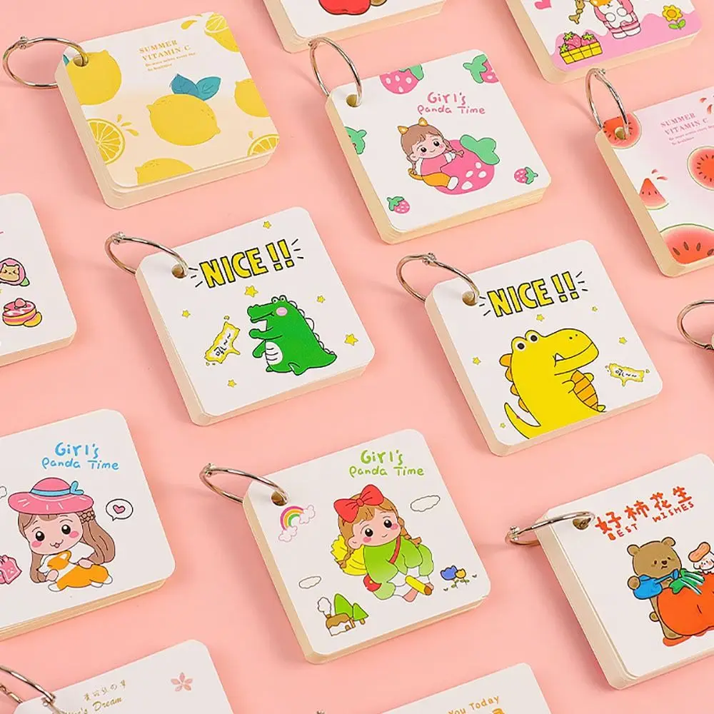 Quaderno con pagina interna vuota a forma di cartone animato, mini biglietti di revisione a fogli mobili, quaderni portatili