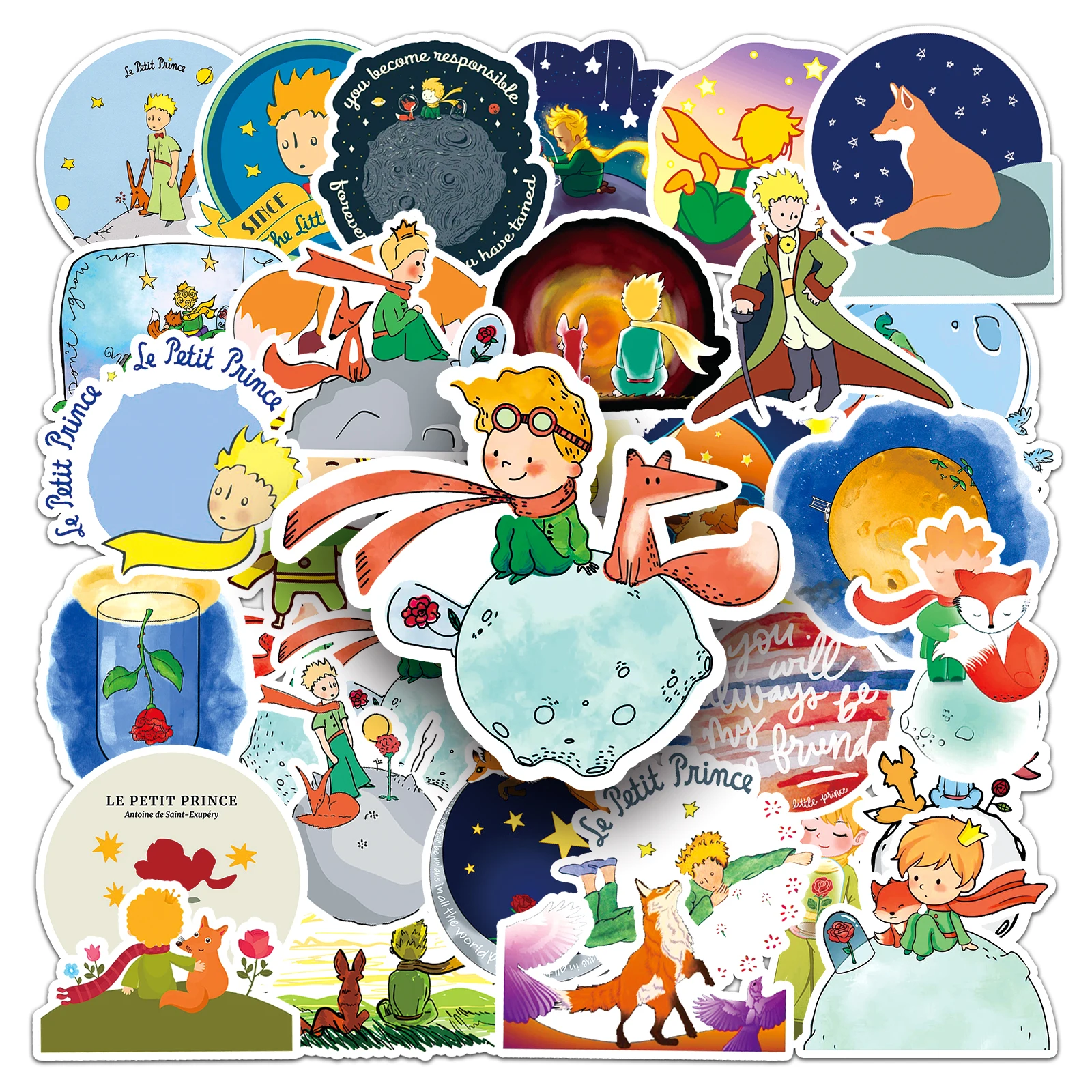 50pc The Little Prince series Cartoon Cute Graffiti Stickers Suitcase Laptop Guitar Skateboard Personalized Decoration Stickers