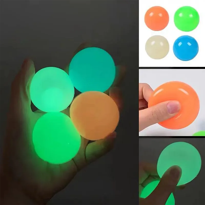 luminous ceiling adhesive target interactive balls for venting and pressure reducing toys with sticky grip(Color Random)