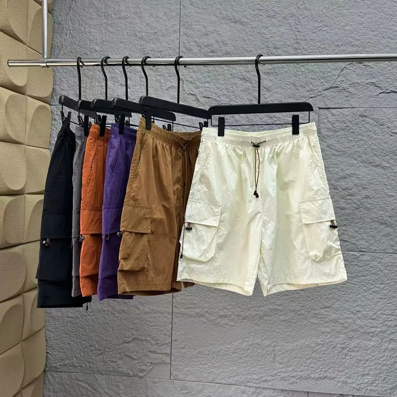 

Nylon Cool Sensation Ice Oxygen Bar Functional Summer Men's Skin-friendly Ice Feel Work Trousers Faionable Five-Quarter Pants