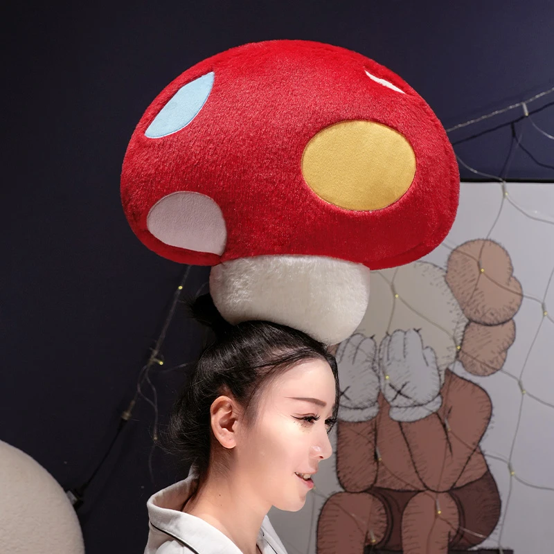 45cm Plush Mushroom Plant Pillow Stuffed Colorful Seat Cushion Throw Pillow Red Yellow Green Brown Blue Pink Decoration Gift