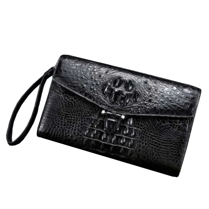 LINSHE new  men bag  crocodile leather  handbags new male bags envelope bag  large capacity  clutch bag