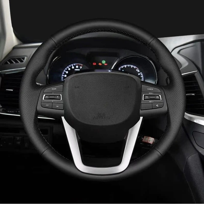 Hand Stitching Genuine Leather Steering Wheel Cover For Dongfeng Aeolus AX7 2015-2019 AX5 2017 E70 2020 Car Interior Accessory