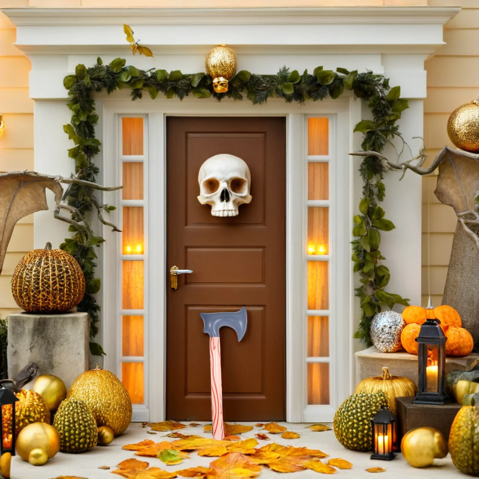 Juego de hacha de lechera inflable, accesorios para disfraz de Halloween, suministros de Cosplay para fiesta, almacenamiento seguro, ligero y fácil, 4 Uds.