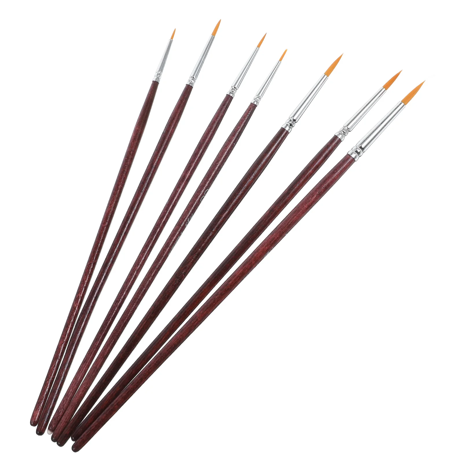 7 ชิ้นแปรงทาสีภาพวาดสีน้ํามันตะขอปากกาแปรงรายละเอียด Fine พู่กันรายละเอียดสีน้ําตาลศิลปะหัตถกรรมเด็ก