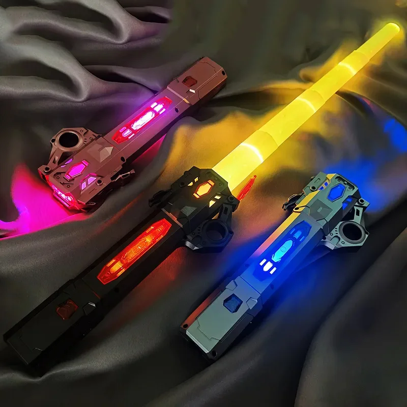 Laser Sword Flash Light Saber Toy Hand Spinner Laser Rod Retractable Type-C Rechargeable Halloween Costume Luminous Toy For Kids