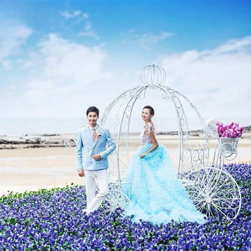 Outdoor products large-scale event scene trolley white pumpkin cart shopping mall event decoration photography decorative props