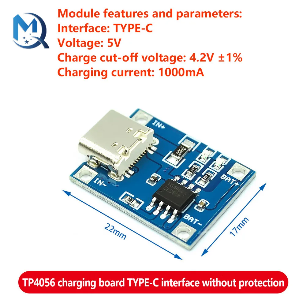 TP4056 With Protection Dual Functions 5V 1A Mini Micro TYPE-C USB 18650 Lithium Battery Charging Board Charger Module 1A Li-ion