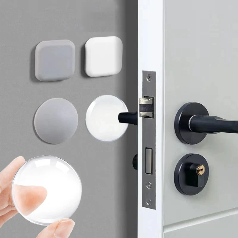 1/5 unidades de protectores de puerta de silicona autoadhesivos, silenciosos, antichoque, para decoración del hogar y protección de paredes