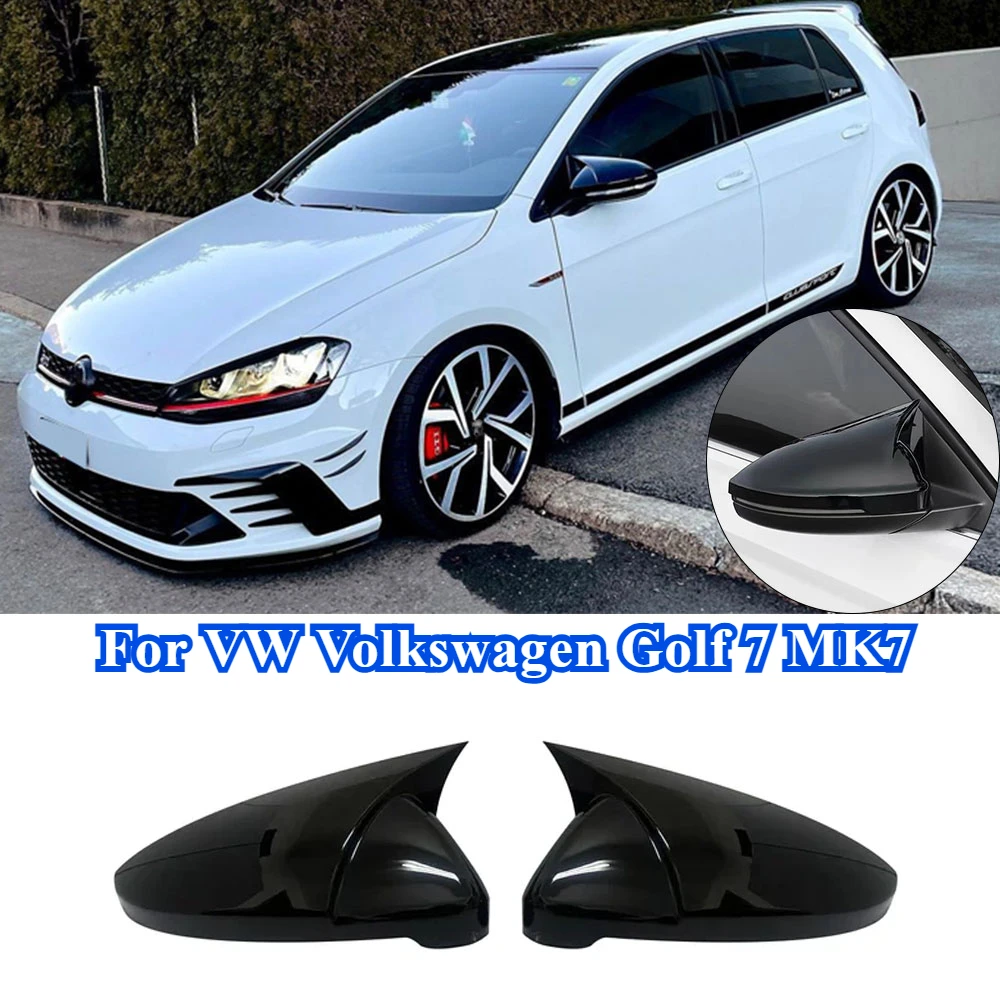 

For VW Volkswagen Golf 7 7.5 MK7 7.5 2013-2020 Side Rear View Mirror Cap Cover Carbon Fiber Black Side Wing Mirror Cover