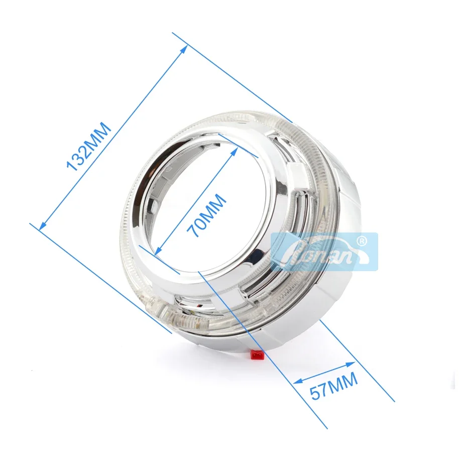 RONAN Car Styling 3,0 pulgadas Bi-LED Angel Eyes bisel integrado cubren los ojos ópticos LED blanco azul sin lente