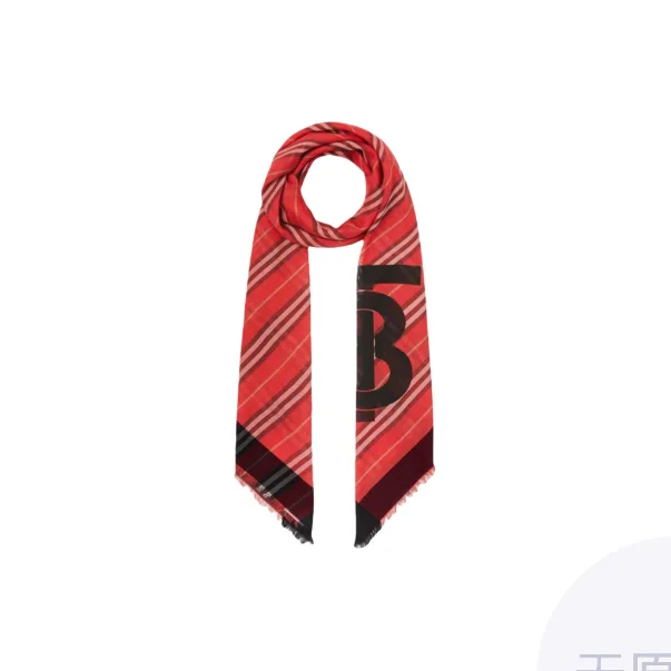 Cachecóis de Lã de Ovelha Burberry para Mulheres, Vermelho 80147731