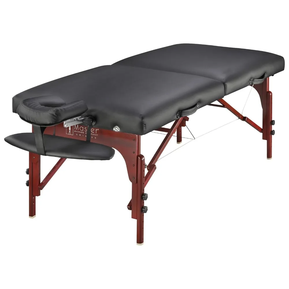 Montclair Pro-Paquete de mesa de masaje portátil, cojín de espuma viscoelástica, paneles Reiki, liberación de Cable Shiatsu, 31"