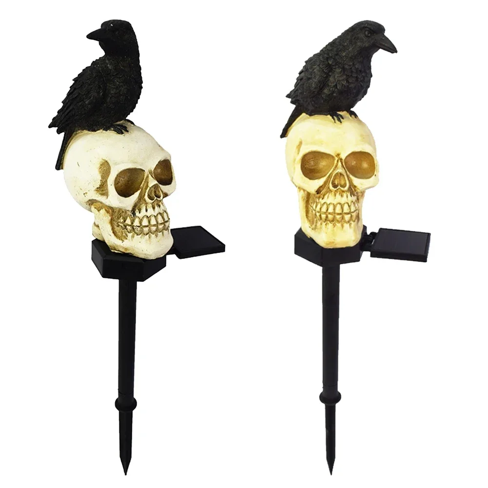 Lámpara Solar de resina enchufable con forma de cuervo para Halloween, herramientas de jardín impermeables para exteriores, accesorios de decoración, 1 ud.