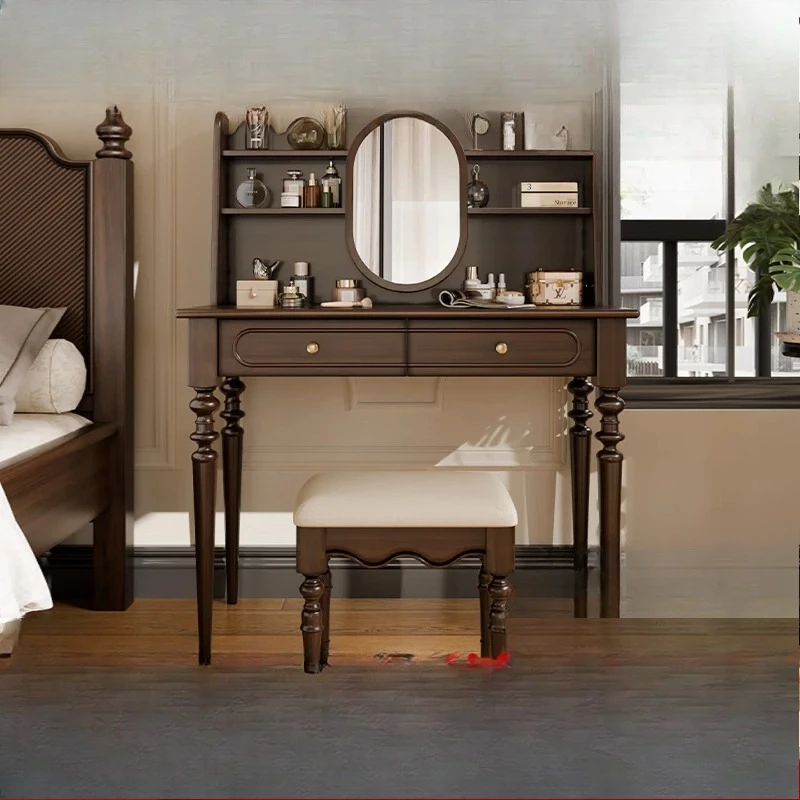 

Американский комод из массива дерева, простой средневековый стол для спальни, французский туалетный столик с зеркалом в стиле лёгкой роскоши.