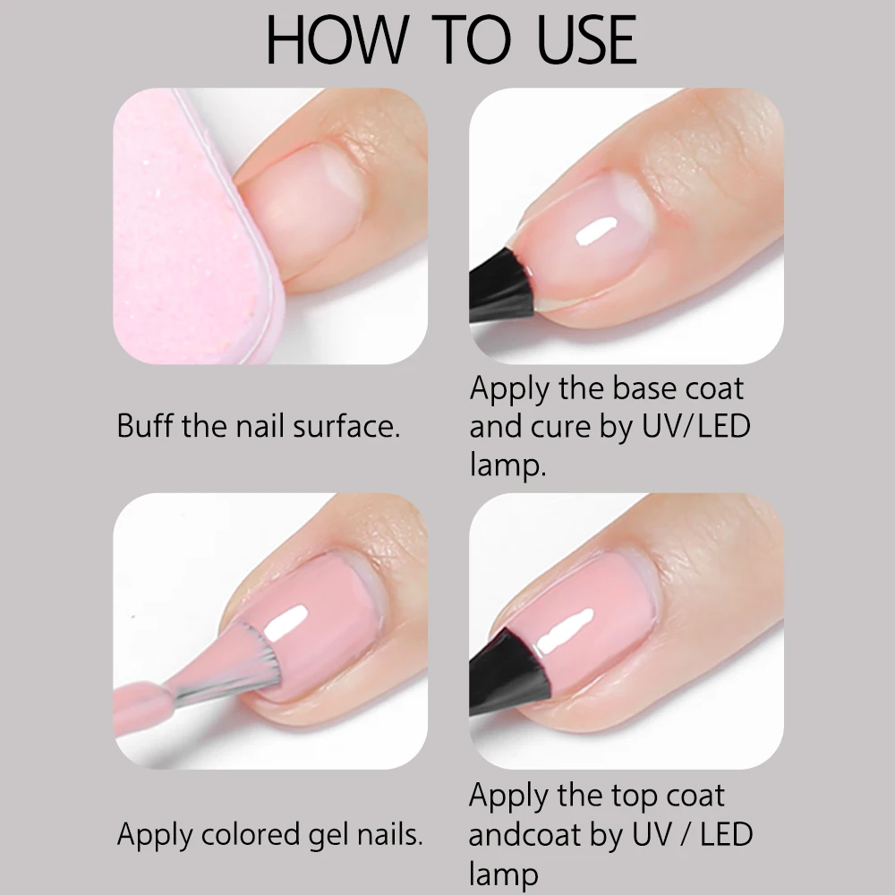 Rg 8ml sem camada de limpeza transparente brilhante revestimento superior para gel polonês semi-permanente uv led arte do prego base casaco resistente a riscos