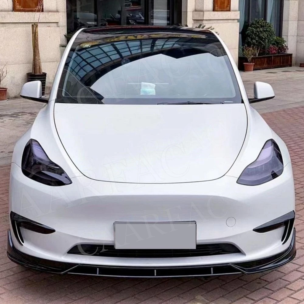 

Carbon Fiber Front bumper cover for Tesla Model Y 2021+ Front Bumper Lip Chin Spoiler Car Body Kits