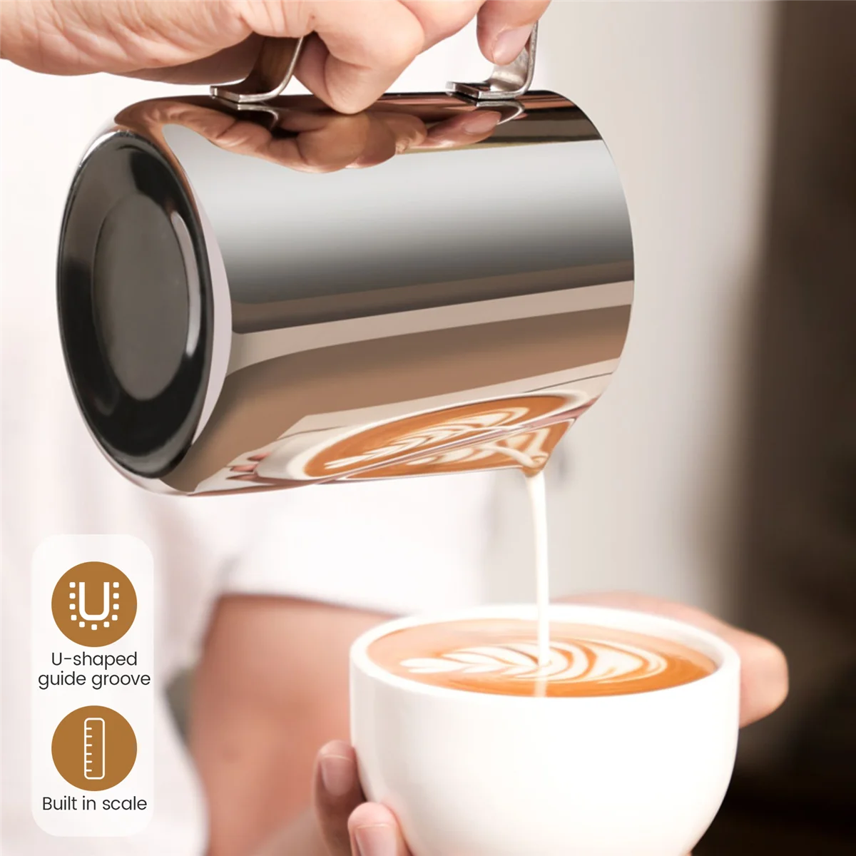 Milk Jug Milk Pitcher Stainless Steel Milk Bowls For Milk Frother Craft Coffee Latte Milk Frothing Pitcher Latte Art (200ml)