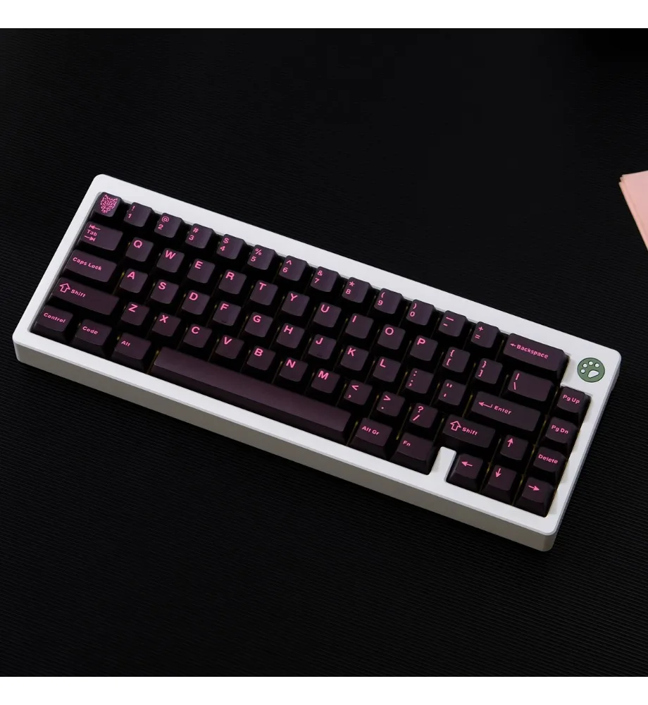 Keycap Personalized keycap ABS two-color original factory highly suitable for Wooting Made68 and other rose red semi-transparent