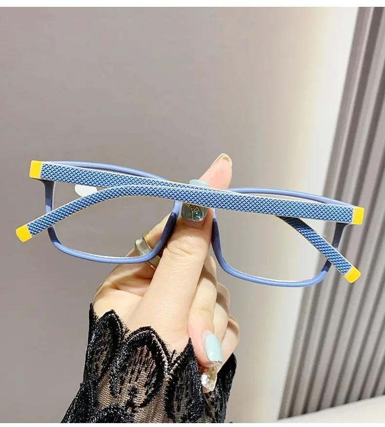 Übergroße quadratische Lesebrille für Damen, blaues Licht blockierend, großer Rahmen, hochwertige Presbyopie-Brille, Dioptrien 0 ~ + 3,5 Gafas – Detail 8