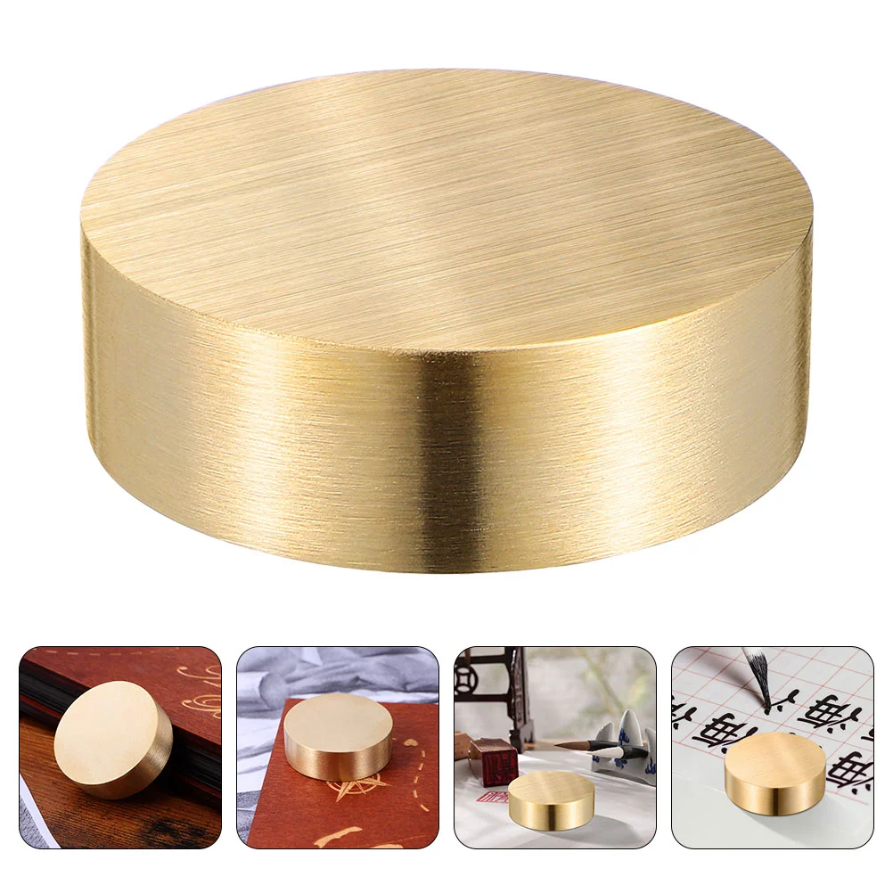 

Solid Round Ruler Calligraphy Paper Weight Brass Paperweight Blocks Supplies Weights for Office Desk Paperweights