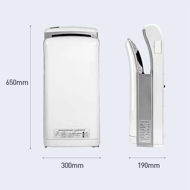 Hot sell Wall Mounted Bathroom High Speed Wall Mounted Fast Dry Double Side  Sensor Touchless Electric Automatic Jet