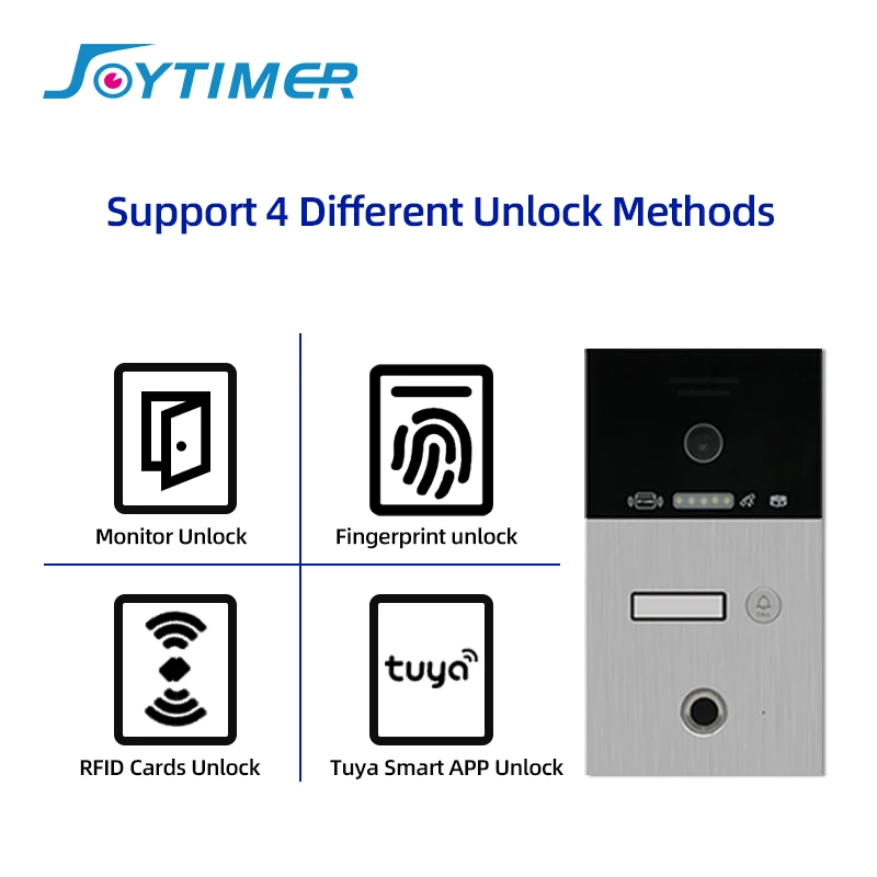 Joytimer Video Intercom for Apartment Card Access Video Door Phone Doorbell Camera with Night Vision Support 1/2/3/4 Multi Users