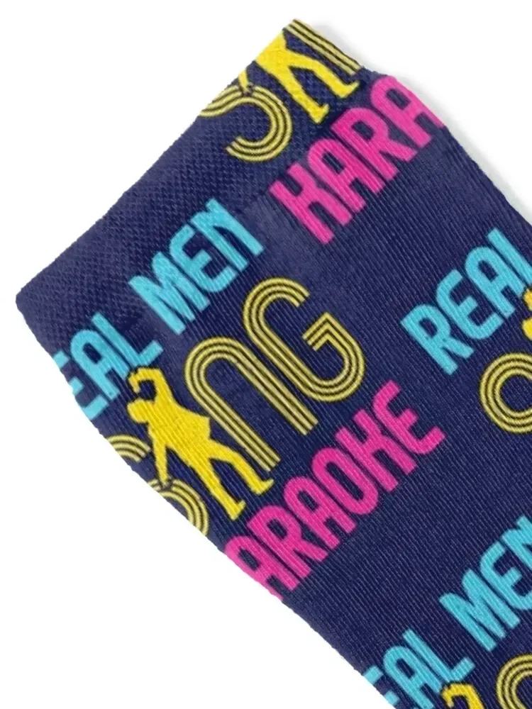 Real Men Sing Karaoke Socks christmas gift crazy moving stockings fashionable Socks Men Women's