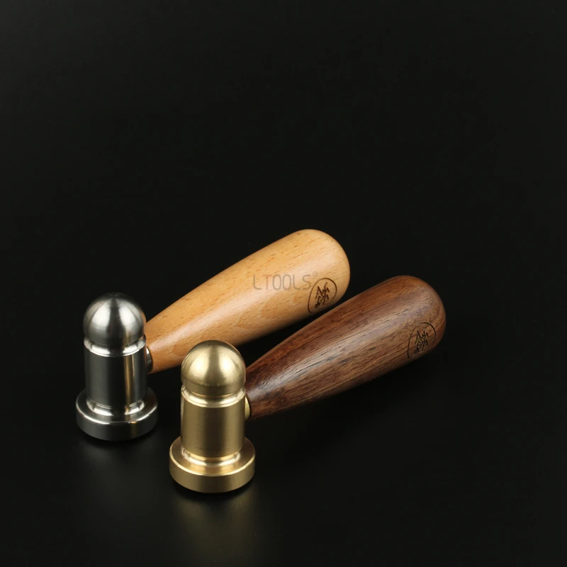 

Mini Walnut Wood Hammer Creative Hammer Head H62 Brass Stainless Steel Jewelry Round Hammer DIY Multifunctional Hand Tools