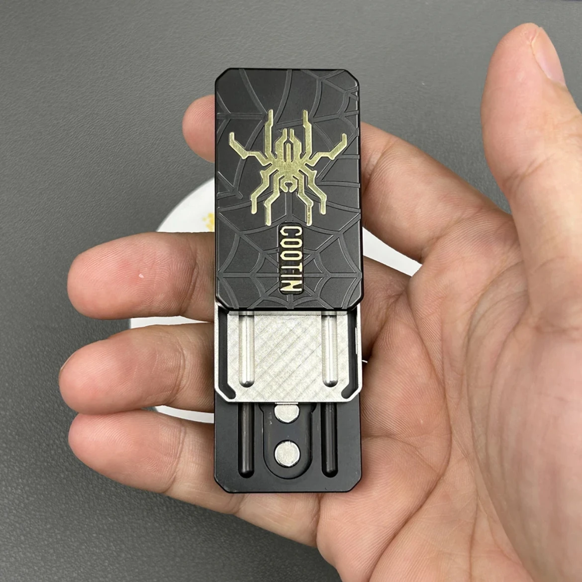 Edc brinquedos aranha haptic fidget slider diapasão girador liga de titânio sensorial alívio do estresse foco tdah