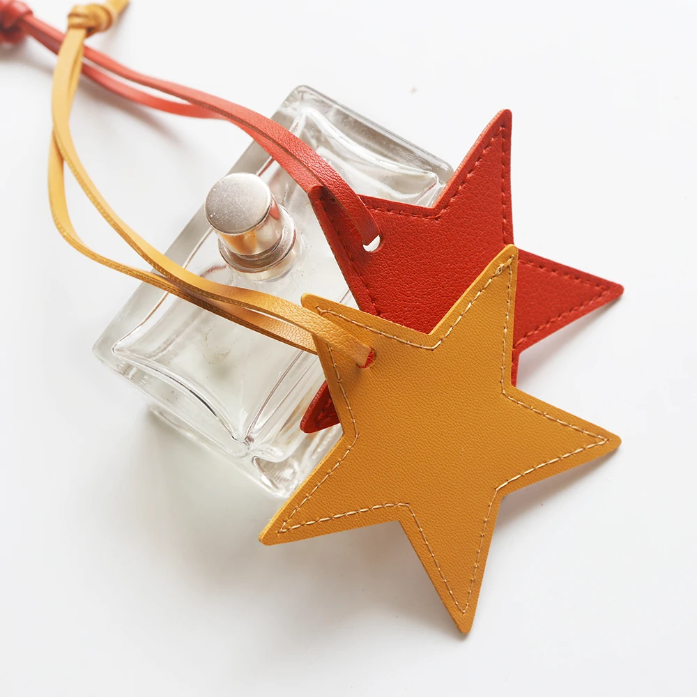 Personalisierter Handtaschenanhänger Niedlicher Stern PU-Leder Mode-Accessoires Großhandel Gravierte Initialen Reisegepäckanhänger Kreatives Geschenk – Detail 10