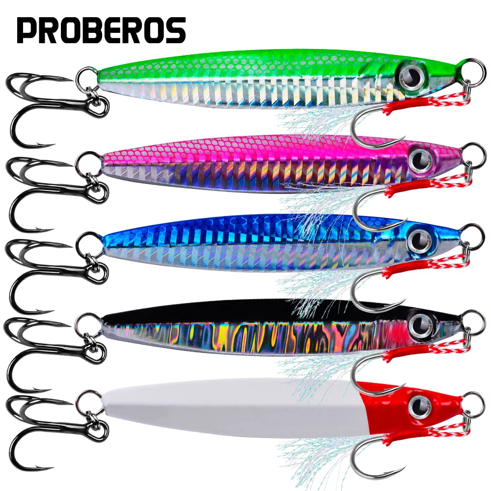 เหยื่อจิ๊กโลหะจมเร็ว จิ๊กโลหะจมช้า สำหรับตกปลาชายฝั่ง ตกปลาทะเล ตกปลาดำน้ำ เหยื่อแข็ง น้ำหนัก 10 กรัม-60 กรัม