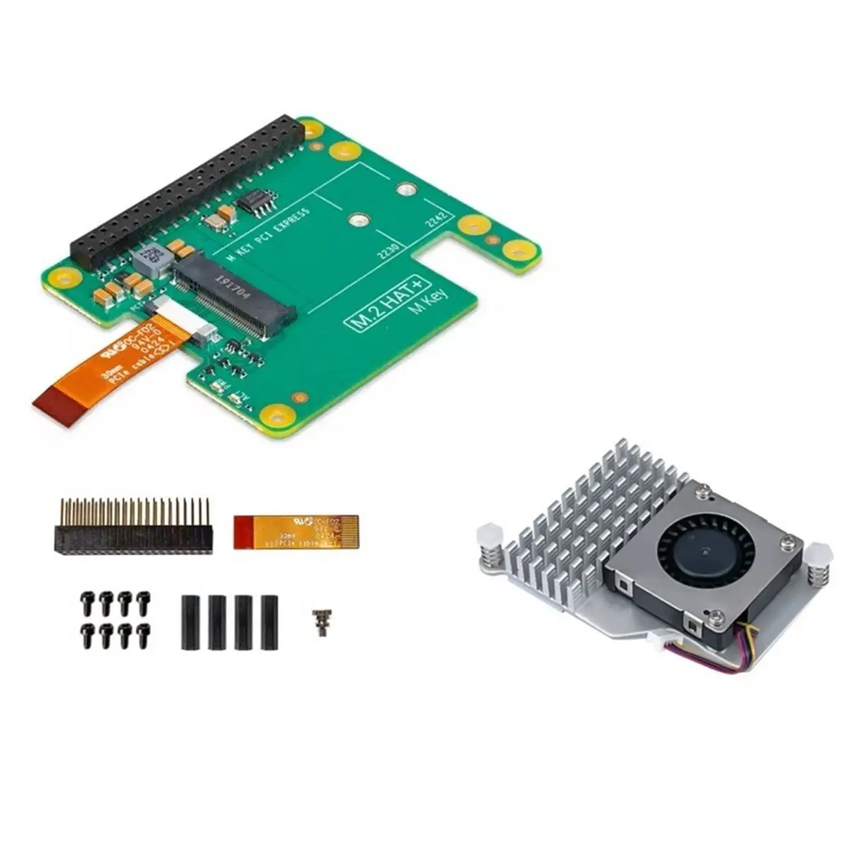 X14A& Pi 5 M.2 HAT NVMe SSD Expansion Board Gen2/Gen3 PCIe M-Key for 2230/2242 Size Drives, GPIO PCI Express Adapter for RPI5